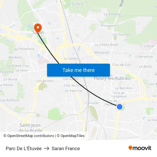 Parc De L'Étuvée to Saran France map