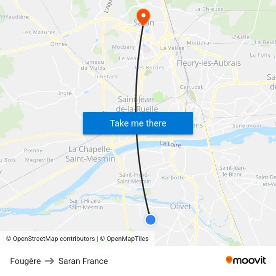 Fougère to Saran France map