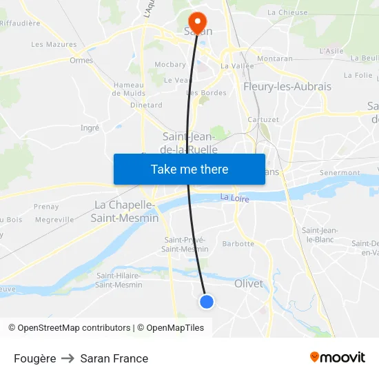 Fougère to Saran France map