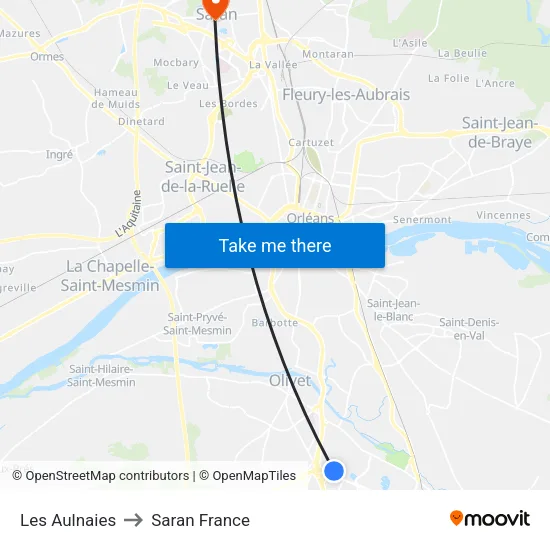 Les Aulnaies to Saran France map