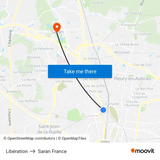 Libération-Interives to Saran France map