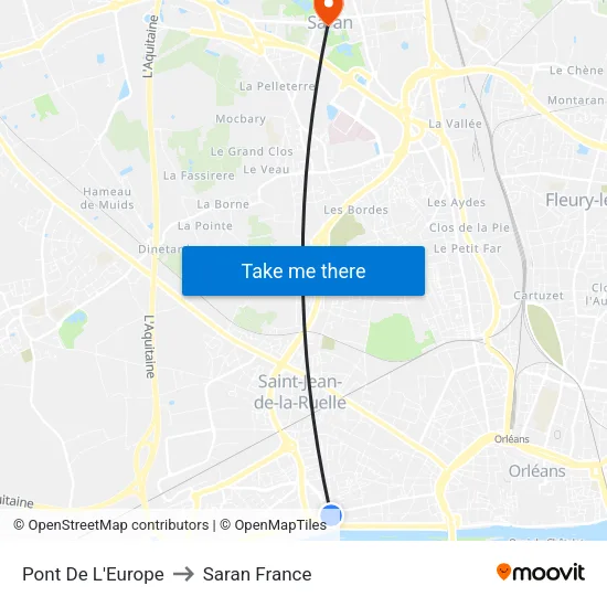 Pont De L'Europe to Saran France map