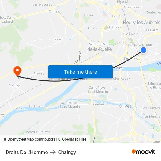 Droits De L'Homme to Chaingy map