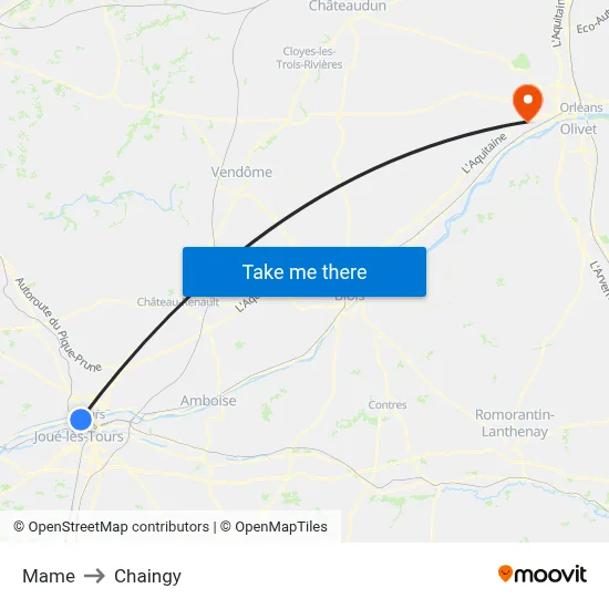 Mame to Chaingy map