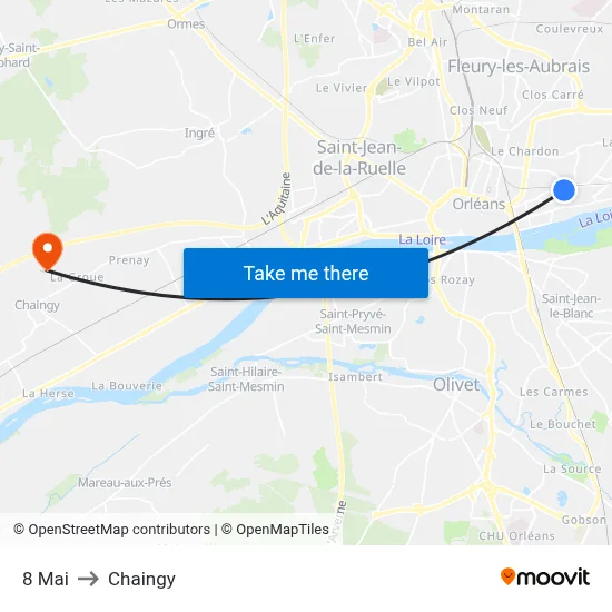 8 Mai to Chaingy map