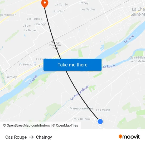 Cas Rouge to Chaingy map