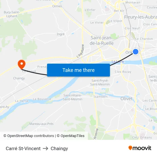 Carré St-Vincent to Chaingy map