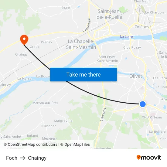 Foch to Chaingy map