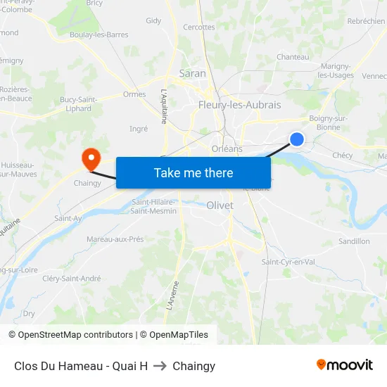 Clos Du Hameau - Quai H to Chaingy map