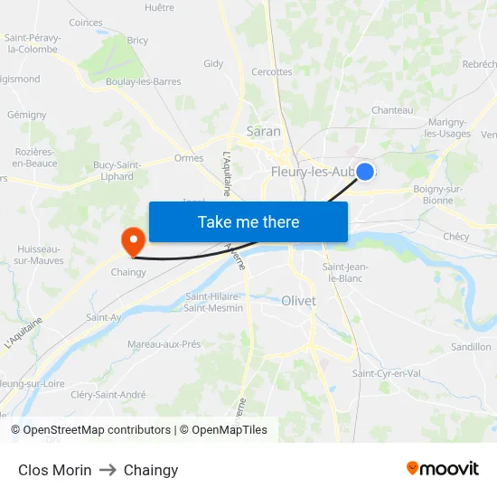 Clos Morin to Chaingy map