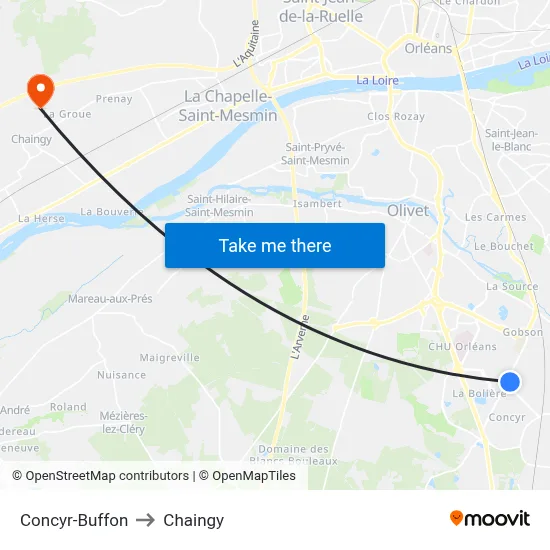 Concyr-Buffon to Chaingy map