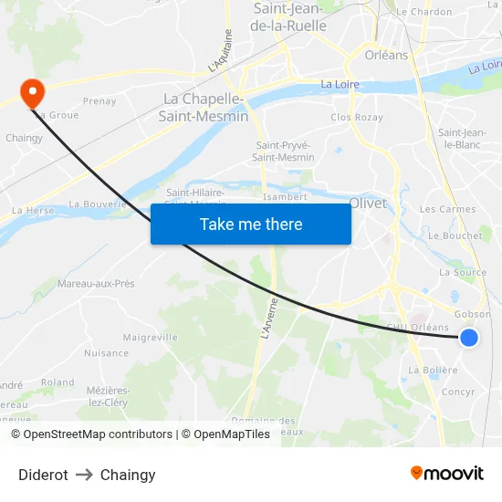 Diderot to Chaingy map