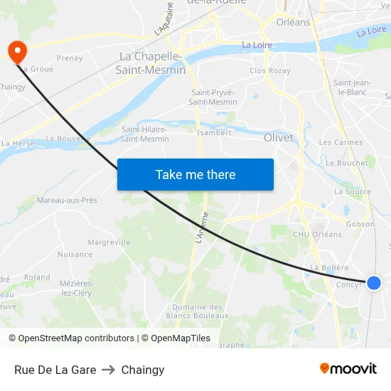 Rue De La Gare to Chaingy map