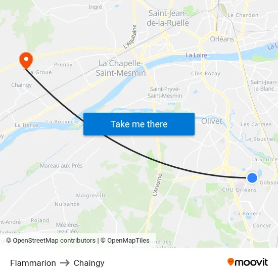 Flammarion to Chaingy map