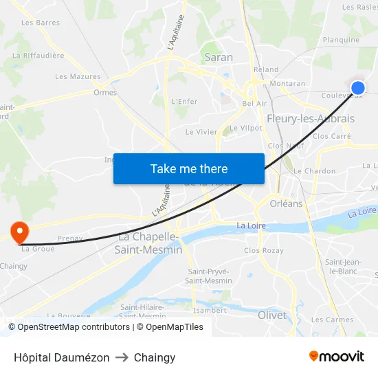 Hôpital Daumézon to Chaingy map