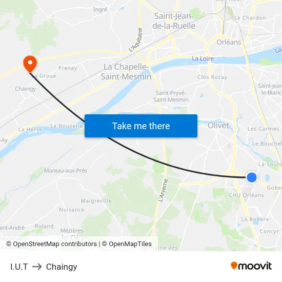 I.U.T to Chaingy map