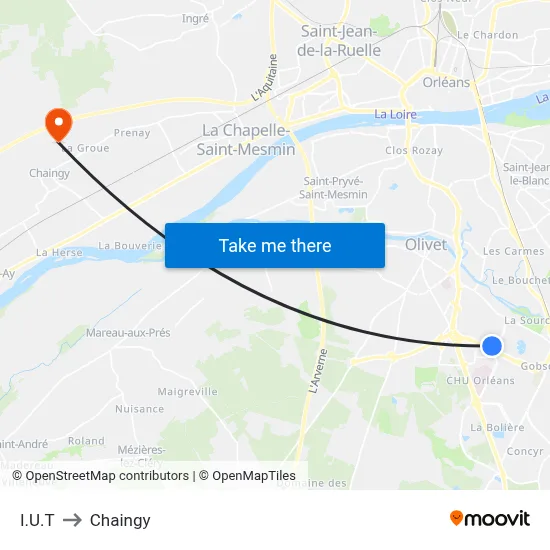 I.U.T to Chaingy map