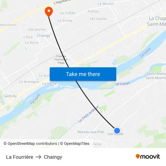 La Fourrière to Chaingy map