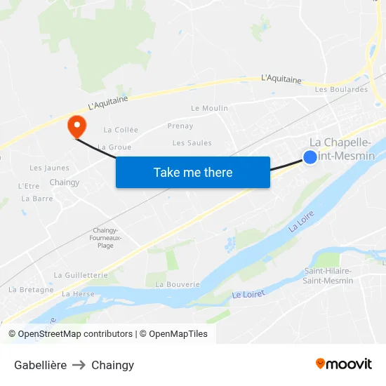 Gabellière to Chaingy map