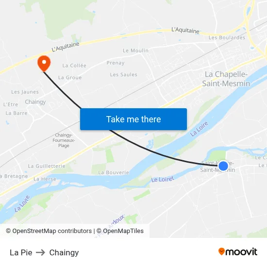 La Pie to Chaingy map