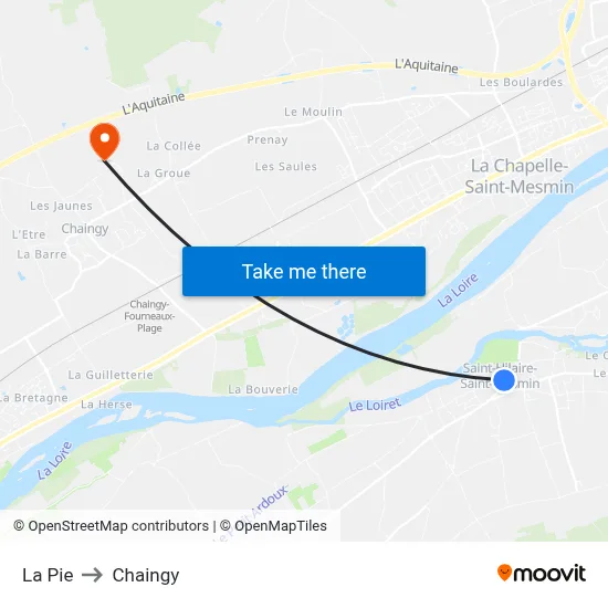La Pie to Chaingy map