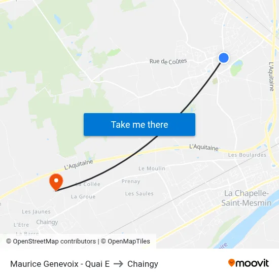 Maurice Genevoix - Quai E to Chaingy map