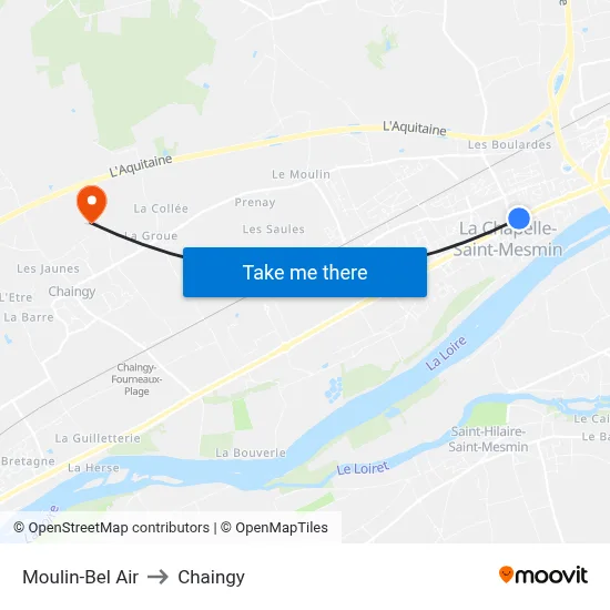 Moulin-Bel Air to Chaingy map