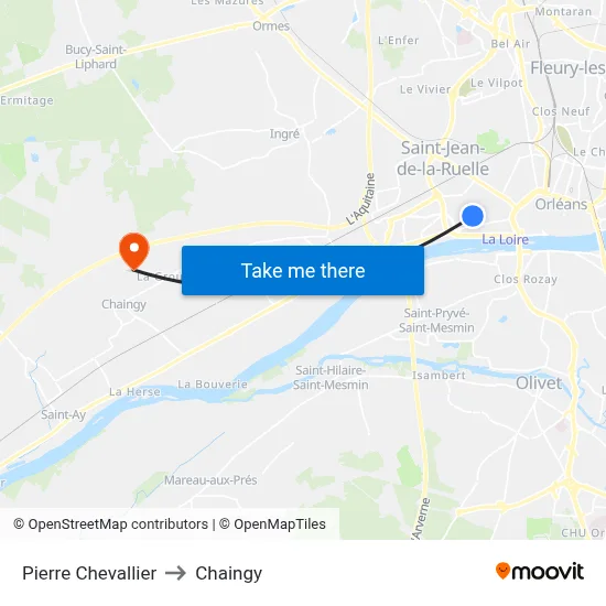 Pierre Chevallier to Chaingy map