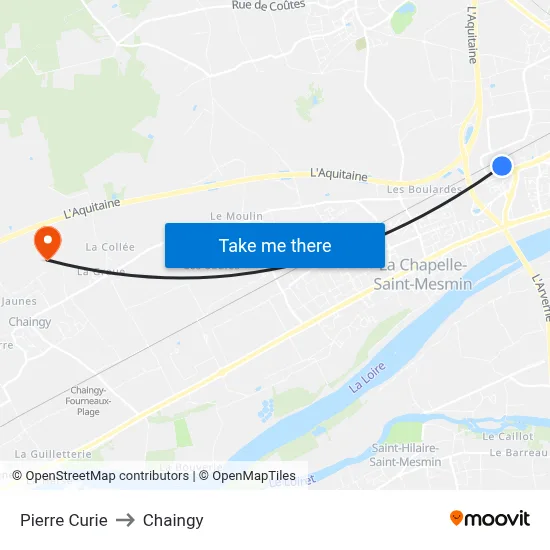 Pierre Curie to Chaingy map