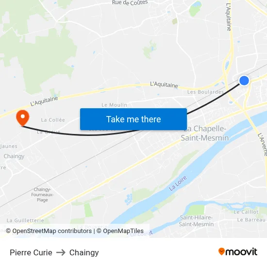 Pierre Curie to Chaingy map