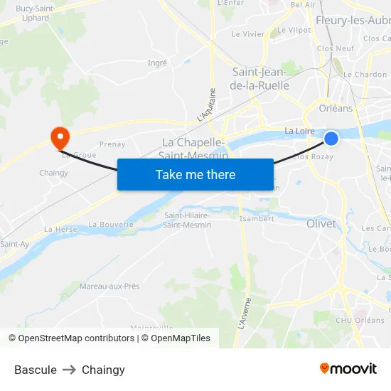 Bascule to Chaingy map