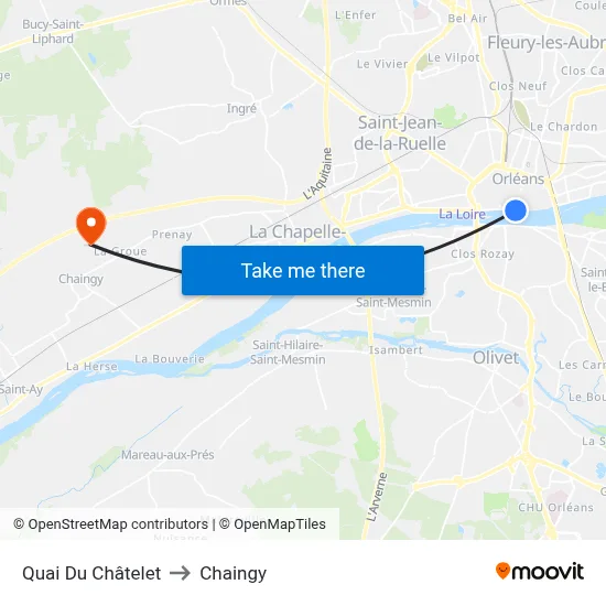 Quai Du Châtelet to Chaingy map