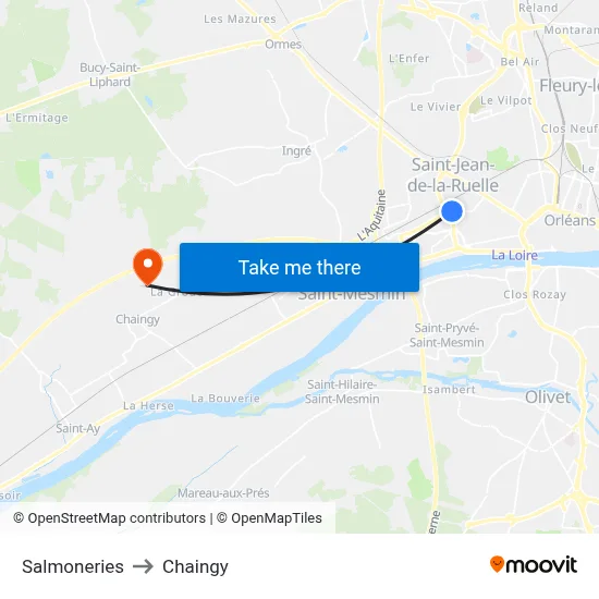 Salmoneries to Chaingy map