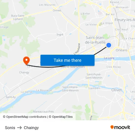 Sonis to Chaingy map