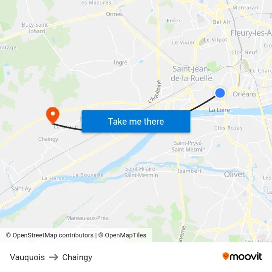 Vauquois to Chaingy map