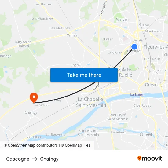 Gascogne to Chaingy map