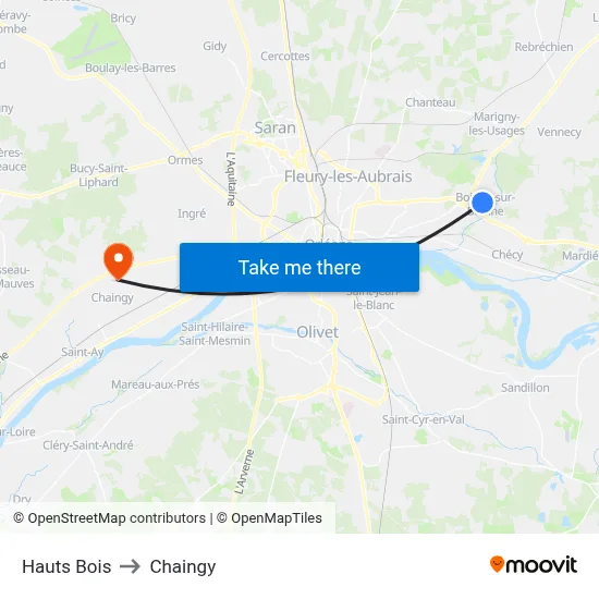 Hauts Bois to Chaingy map