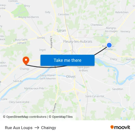 Rue Aux Loups to Chaingy map
