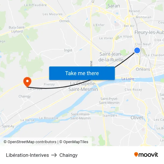 Libération-Interives to Chaingy map
