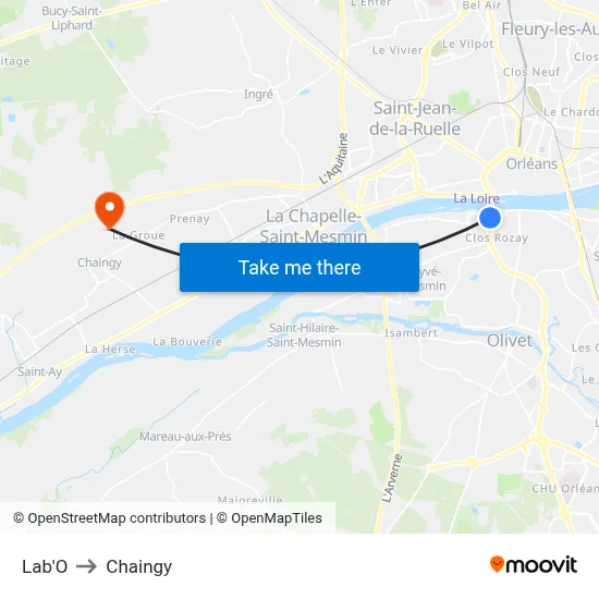 Lab'O to Chaingy map