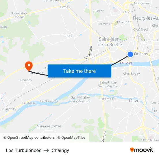 Les Turbulences to Chaingy map
