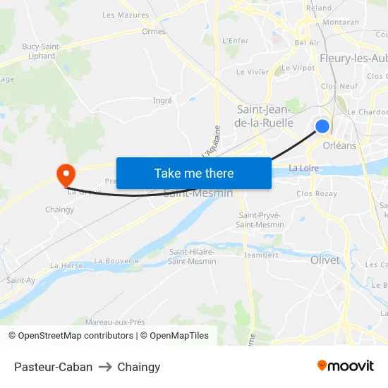 Pasteur-Caban to Chaingy map