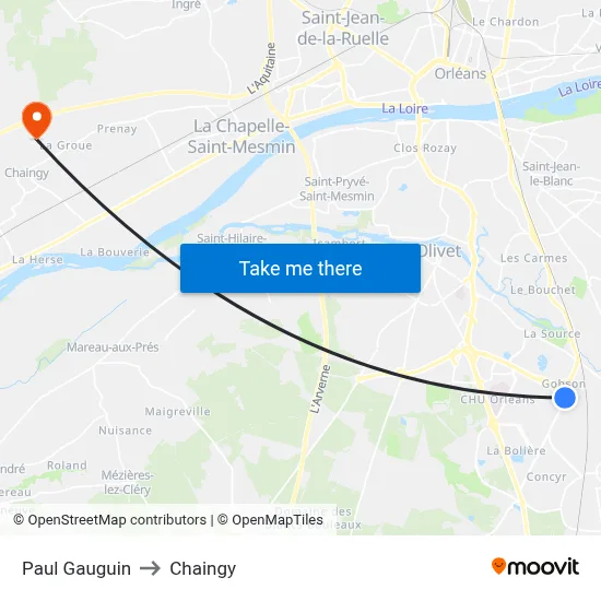 Paul Gauguin to Chaingy map
