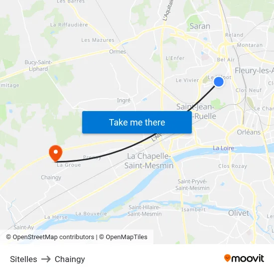 Sitelles to Chaingy map