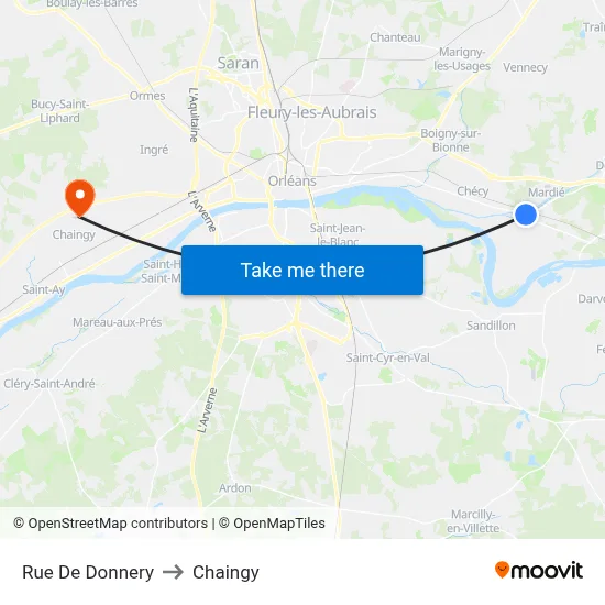 Rue De Donnery to Chaingy map
