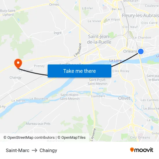 Saint-Marc to Chaingy map