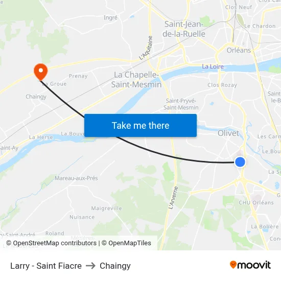 Larry - Saint Fiacre to Chaingy map