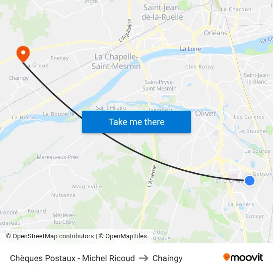 Chèques Postaux - Michel Ricoud to Chaingy map