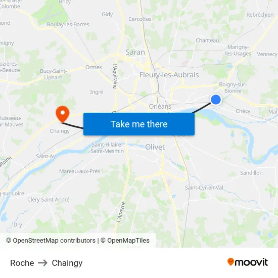 Roche to Chaingy map