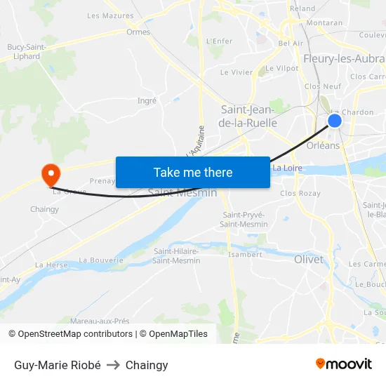 Guy-Marie Riobé to Chaingy map